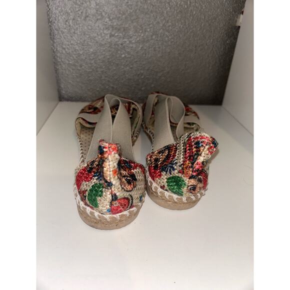 Urban D & Rena Frida Kohlo Espadrilles Summer Fun Canvas Flats 25 / 8.5 NWOB - Picture 3 of 8